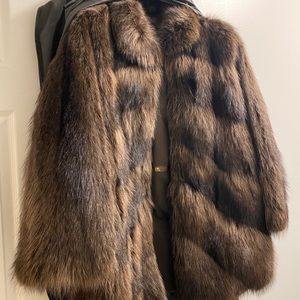 Authentic real CPL raccoon fur coat